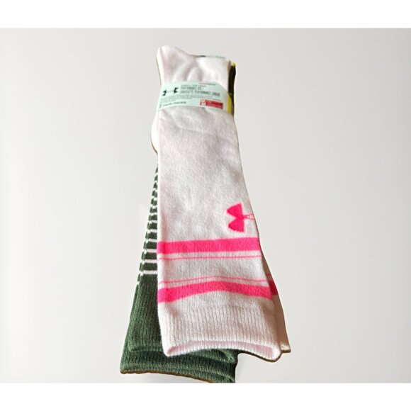 Under armour Accessories - Under Armour Women's Performance OTC Socks, New 2 Pair Pink & Green Size M 7-10